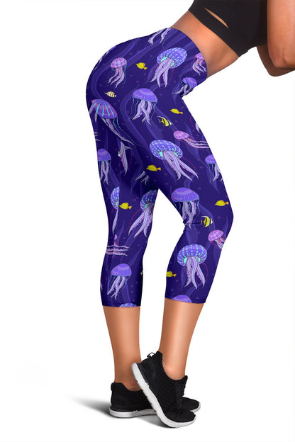 Jellyfish Style Print Women Capris