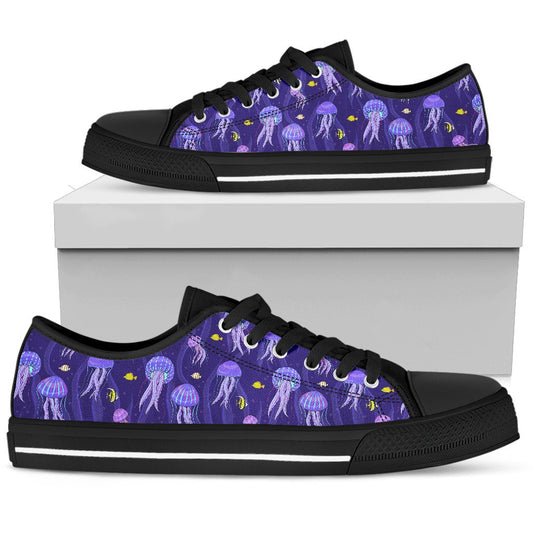 Jellyfish Style Print Women Low Top Shoes