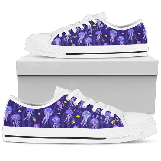 Jellyfish Style Print Women Low Top Shoes