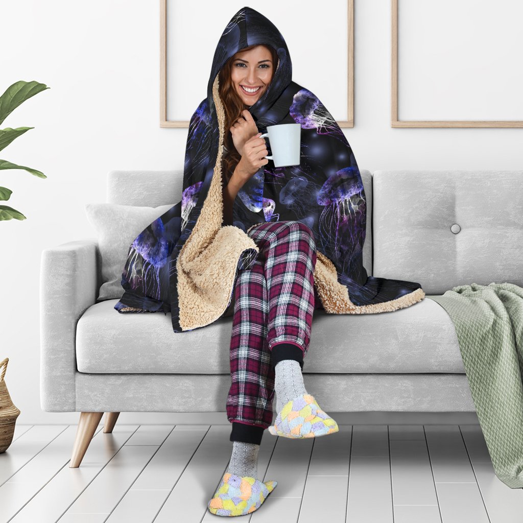 Jellyfish Themed Hooded Blanket-JTAMIGO.COM