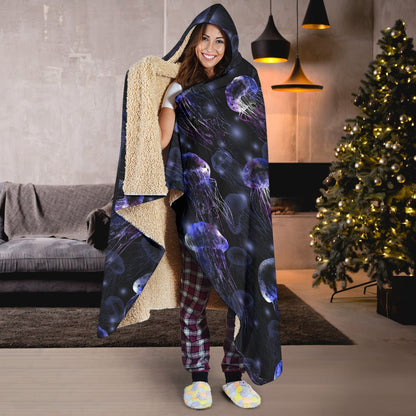 Jellyfish Themed Hooded Blanket-JTAMIGO.COM