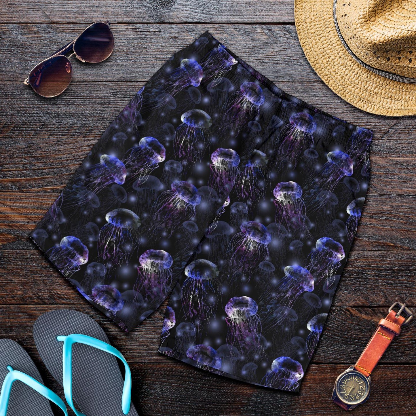 Jellyfish Themed Mens Shorts-JTAMIGO.COM