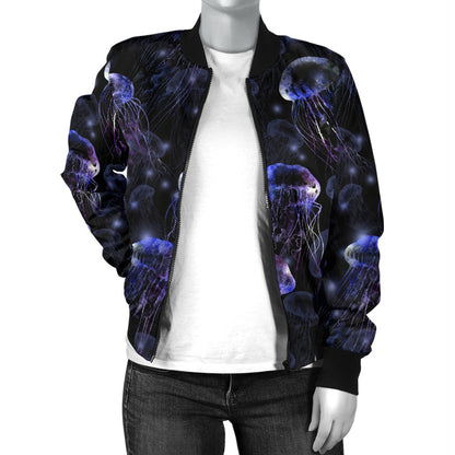 Jellyfish Themed Women Casual Bomber Jacket