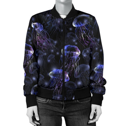 Jellyfish Themed Women Casual Bomber Jacket
