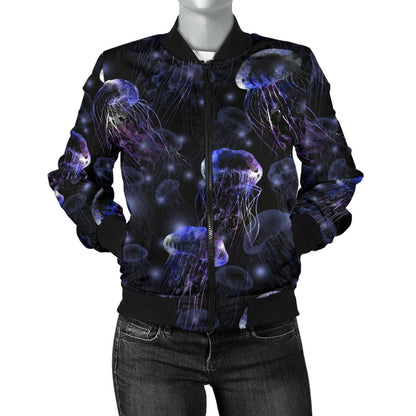 Jellyfish Themed Women Casual Bomber Jacket