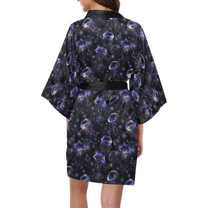 Jellyfish Themed Women Short Kimono Robe