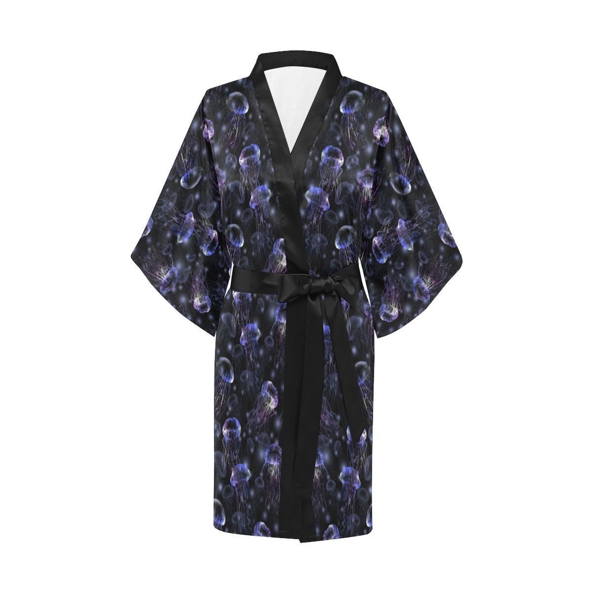 Jellyfish Themed Women Short Kimono Robe