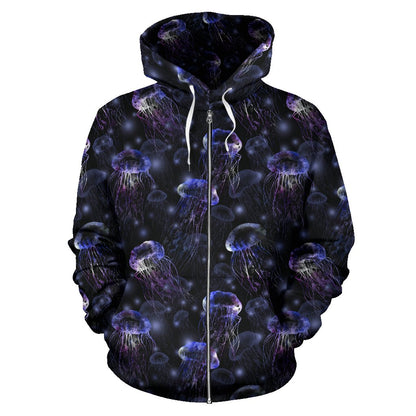 Jellyfish Themed Zip Up Hoodie