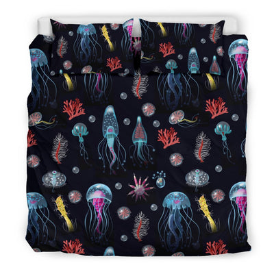 Jellyfish Underwater Print Duvet Cover Bedding Set