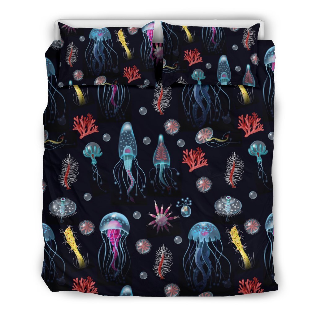 Jellyfish Underwater Print Duvet Cover Bedding Set