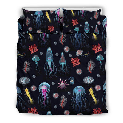 Jellyfish Underwater Print Duvet Cover Bedding Set