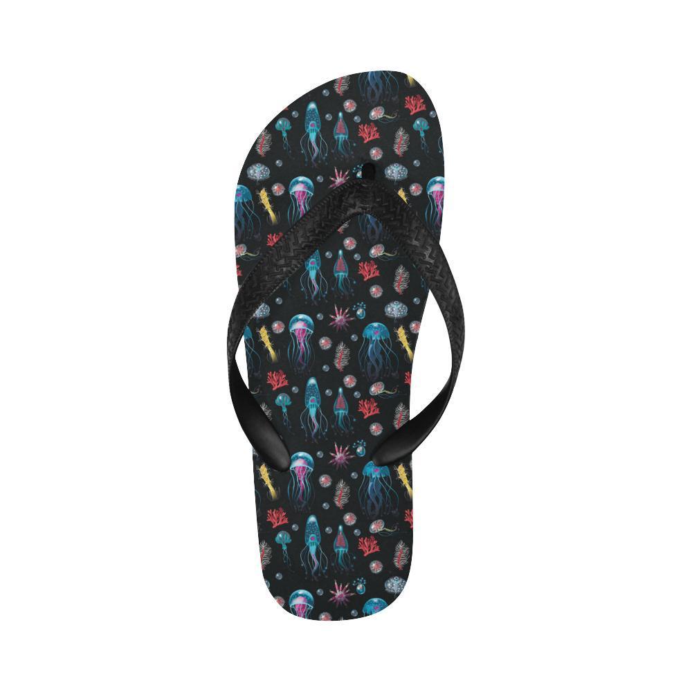 Jellyfish Underwater Print Flip Flops-JTAMIGO.COM