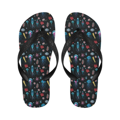 Jellyfish Underwater Print Flip Flops-JTAMIGO.COM