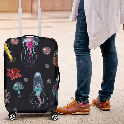Jellyfish Underwater Print Luggage Cover Protector