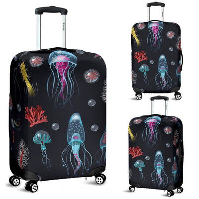 Jellyfish Underwater Print Luggage Cover Protector