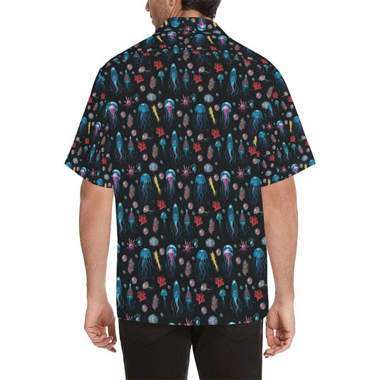 Jellyfish Underwater Print Men Aloha Hawaiian Shirt