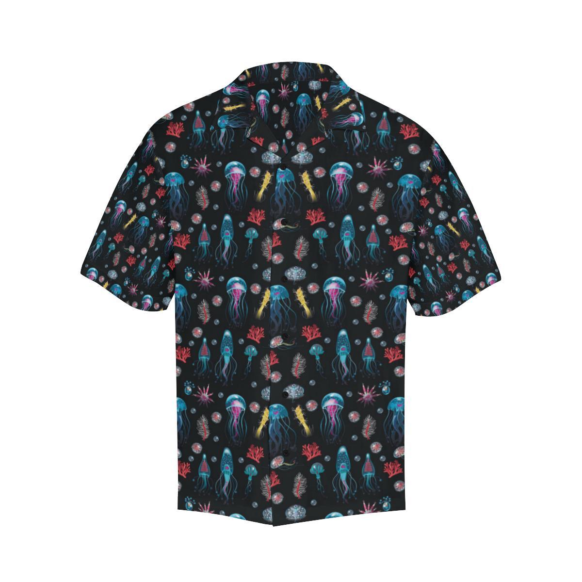 Jellyfish Underwater Print Men Aloha Hawaiian Shirt