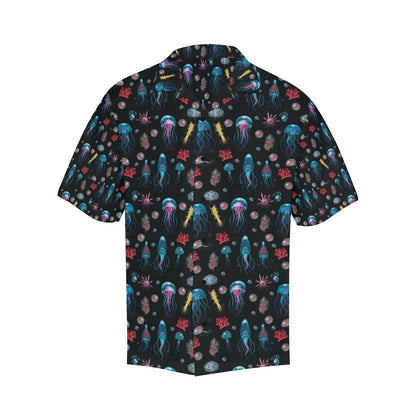 Jellyfish Underwater Print Men Aloha Hawaiian Shirt