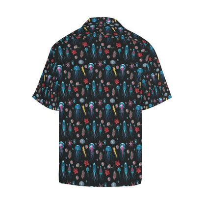Jellyfish Underwater Print Men Aloha Hawaiian Shirt
