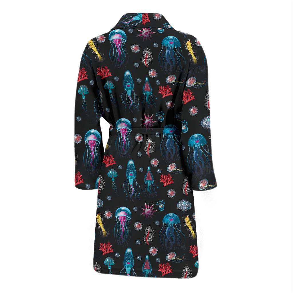 Jellyfish Underwater Print Men Bath Robe-JTAMIGO.COM
