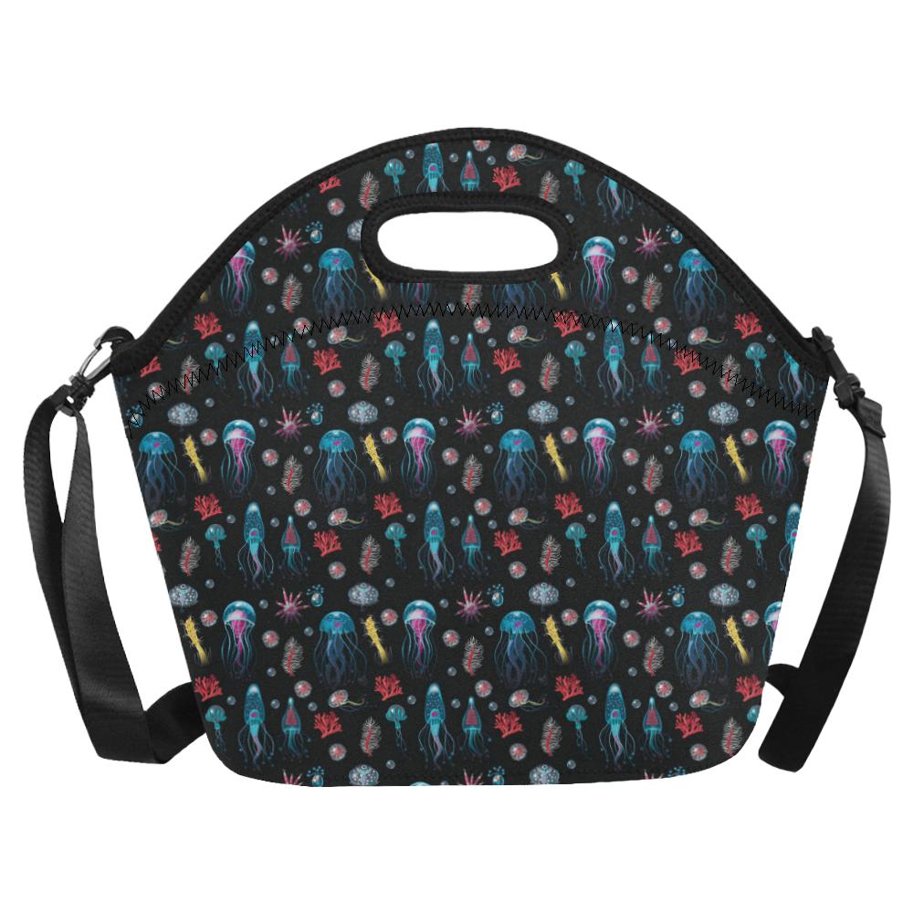 Jellyfish Underwater Print Neoprene Lunch Bag (Model 1669)(Large)-JTAMIGO.COM