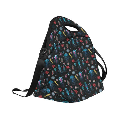 Jellyfish Underwater Print Neoprene Lunch Bag (Model 1669)(Large)-JTAMIGO.COM