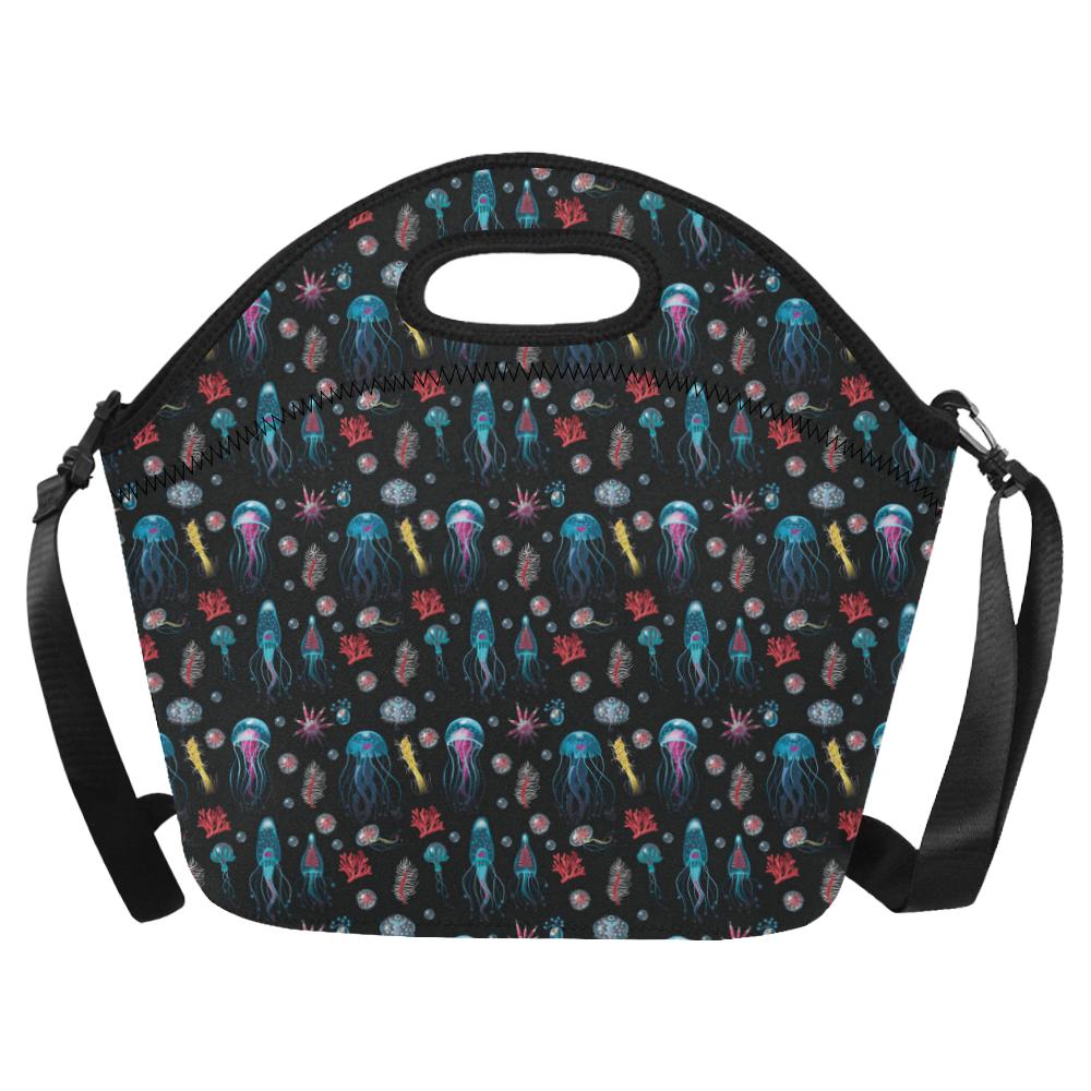 Jellyfish Underwater Print Neoprene Lunch Bag (Model 1669)(Large)-JTAMIGO.COM