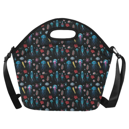 Jellyfish Underwater Print Neoprene Lunch Bag (Model 1669)(Large)-JTAMIGO.COM