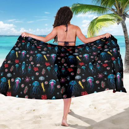 Jellyfish Underwater Print Sarong Pareo Wrap