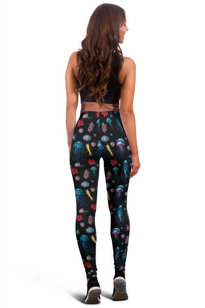 Jellyfish Underwater Print Women Leggings