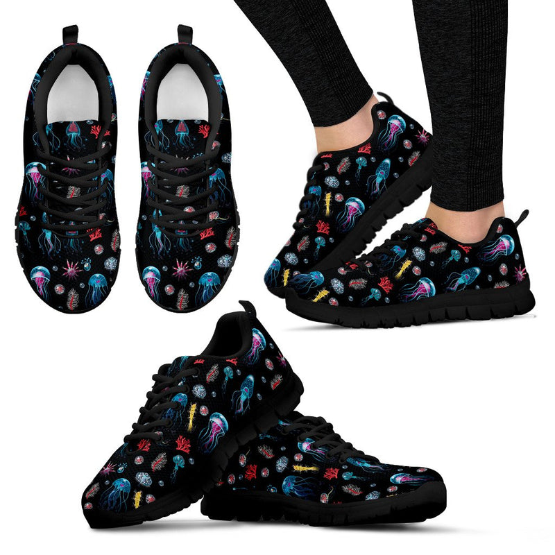 Jellyfish Underwater Print Women Sneakers Shoes