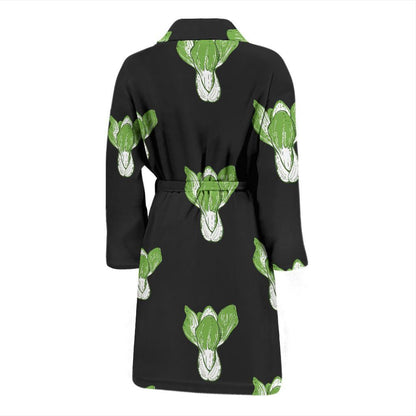 Kale Pattern Print Design 02 Men Bathrobe-JORJUNE.COM