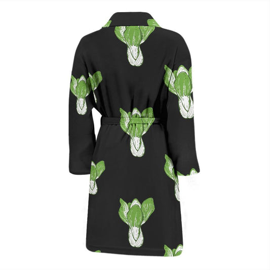 Kale Pattern Print Design 02 Men Bathrobe-JORJUNE.COM