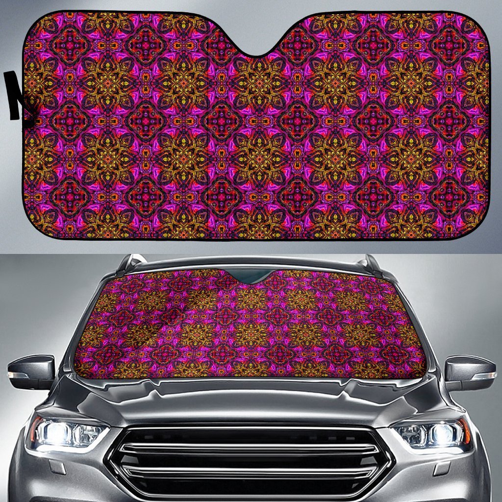 Kaleidoscope Abstract Print Design Car Sun Shade For Windshield