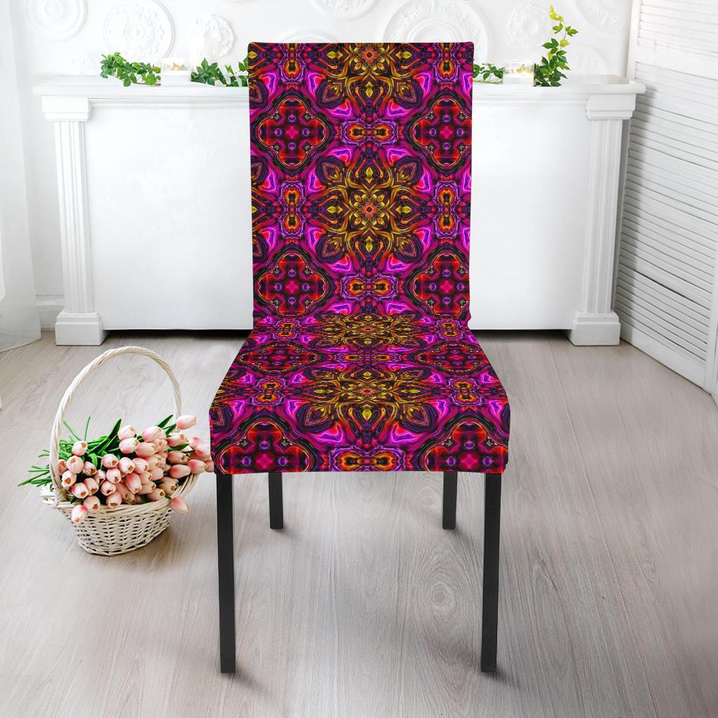 kaleidoscope Abstract Print Design Dining Chair Slipcover-JTAMIGO.COM