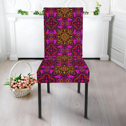 kaleidoscope Abstract Print Design Dining Chair Slipcover-JTAMIGO.COM