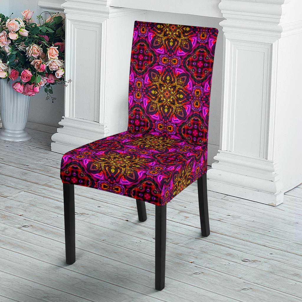 kaleidoscope Abstract Print Design Dining Chair Slipcover-JTAMIGO.COM