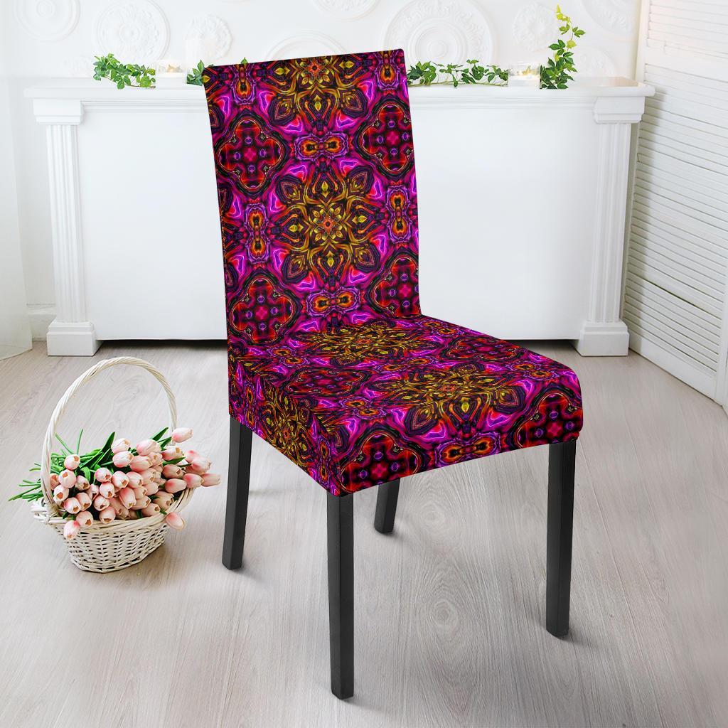 kaleidoscope Abstract Print Design Dining Chair Slipcover-JTAMIGO.COM