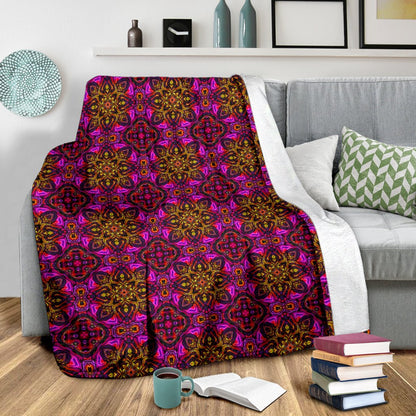 Kaleidoscope Abstract Print Design Fleece Blanket