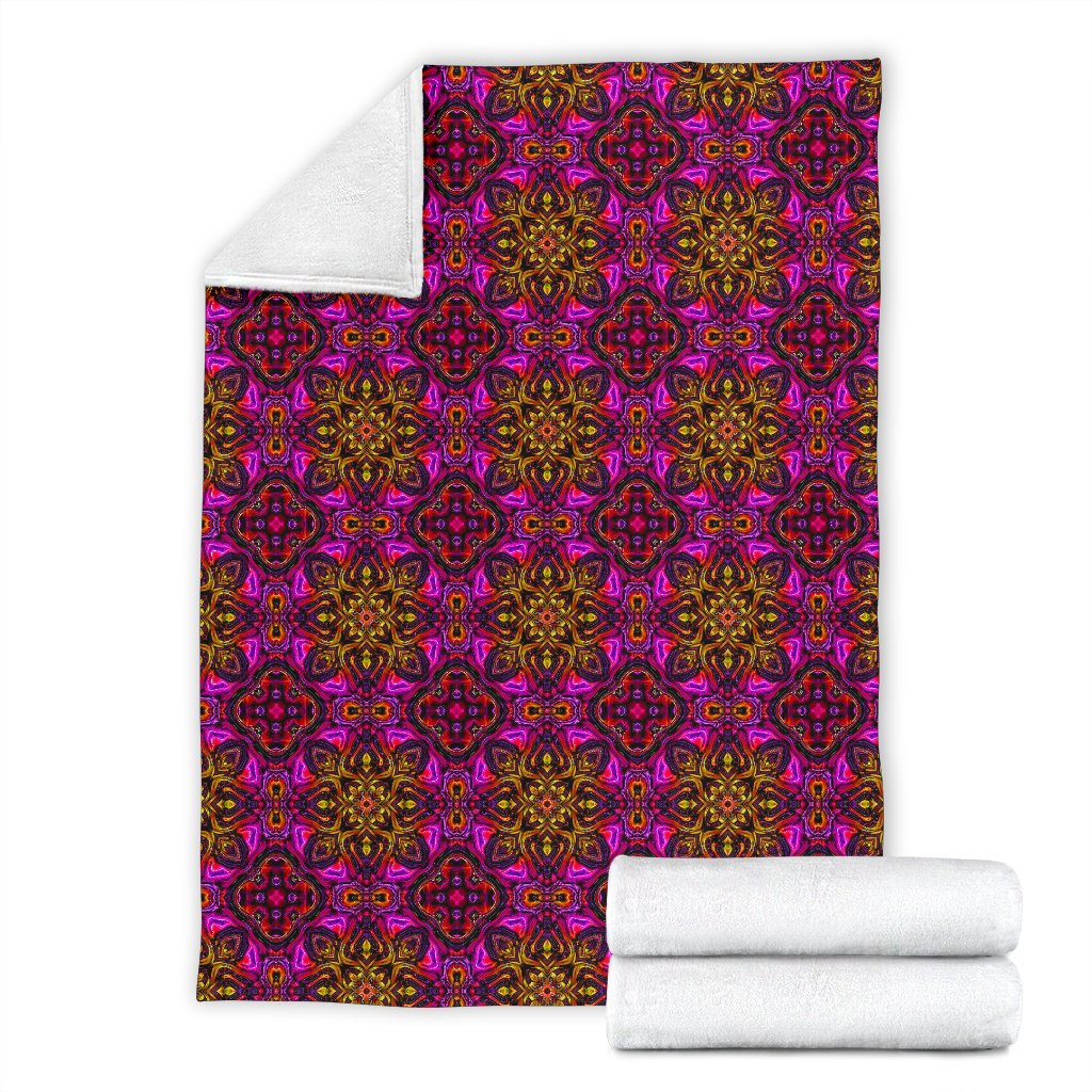 Kaleidoscope Abstract Print Design Fleece Blanket