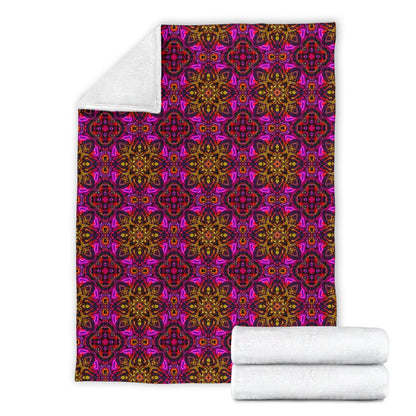 Kaleidoscope Abstract Print Design Fleece Blanket