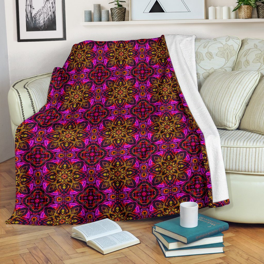 Kaleidoscope Abstract Print Design Fleece Blanket