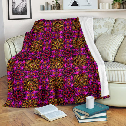 Kaleidoscope Abstract Print Design Fleece Blanket