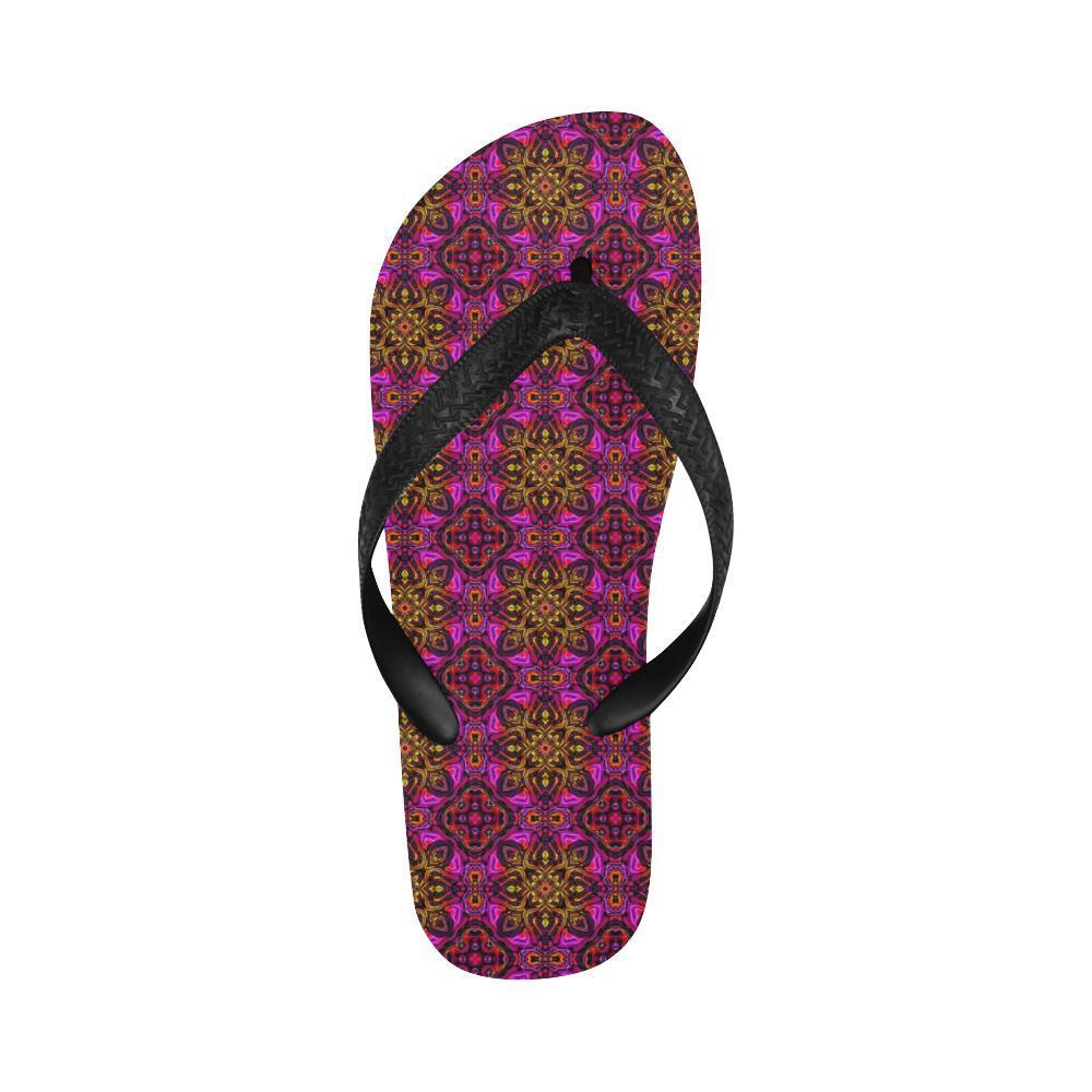 kaleidoscope Abstract Print Design Flip Flops-JTAMIGO.COM