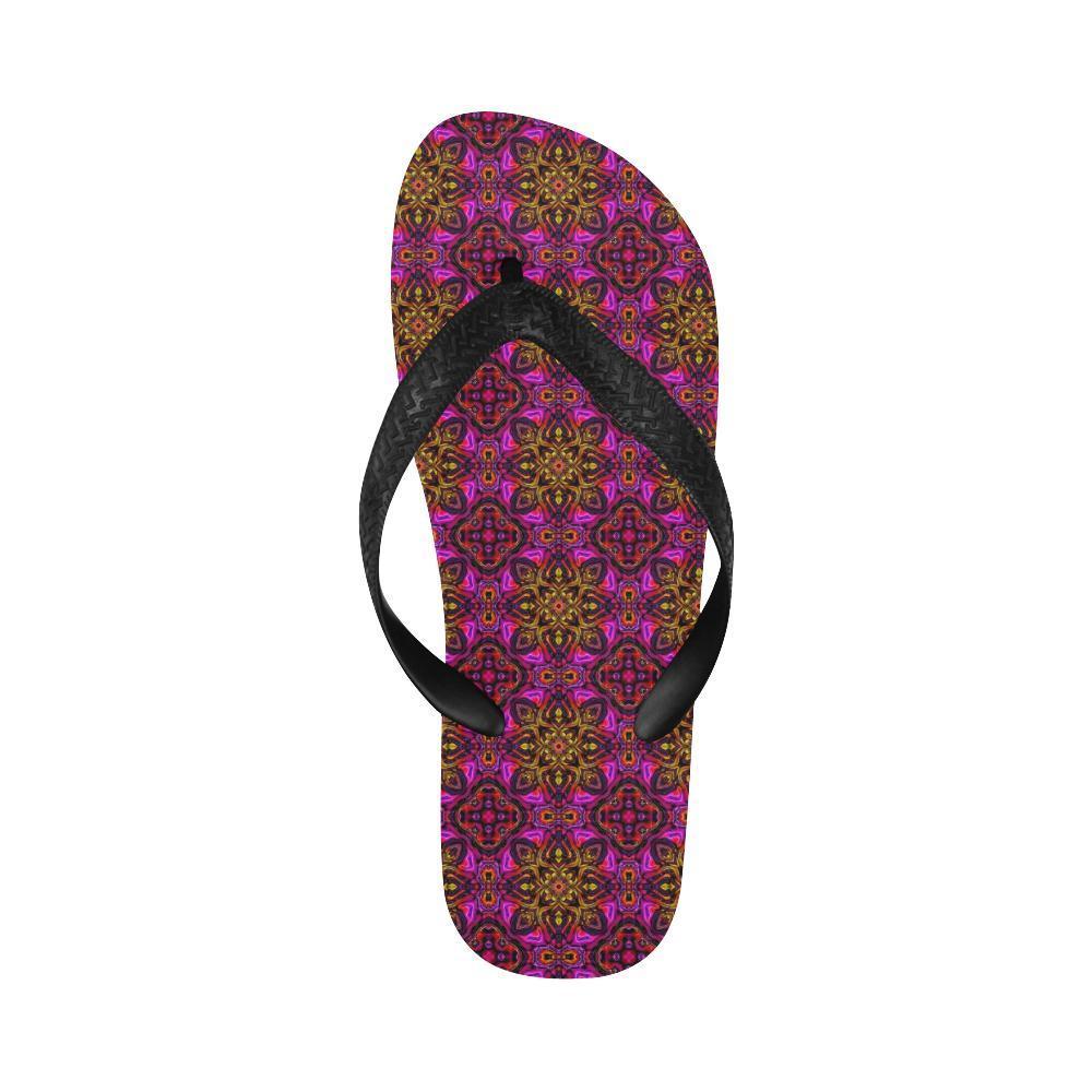 kaleidoscope Abstract Print Design Flip Flops-JTAMIGO.COM