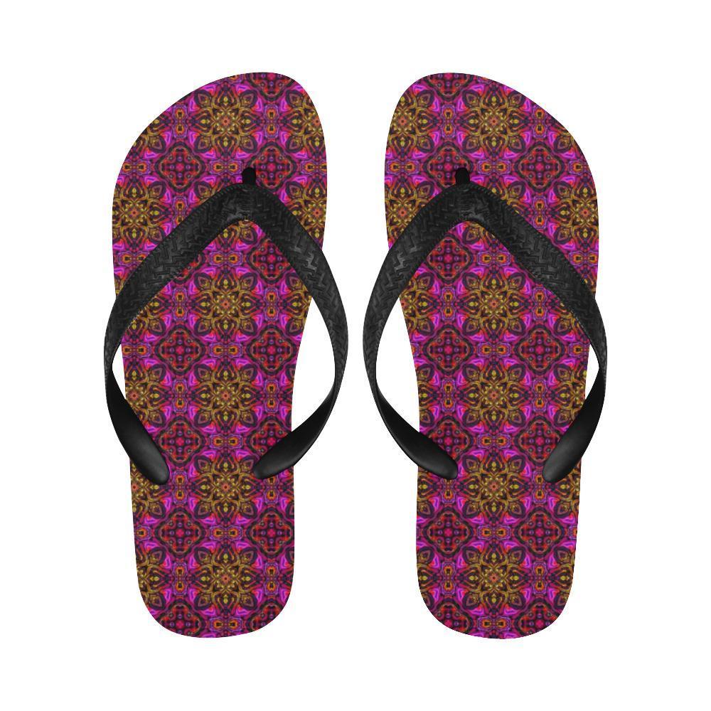 kaleidoscope Abstract Print Design Flip Flops-JTAMIGO.COM