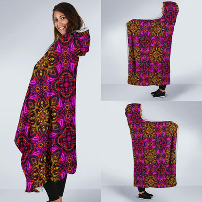 kaleidoscope Abstract Print Design Hooded Blanket-JTAMIGO.COM