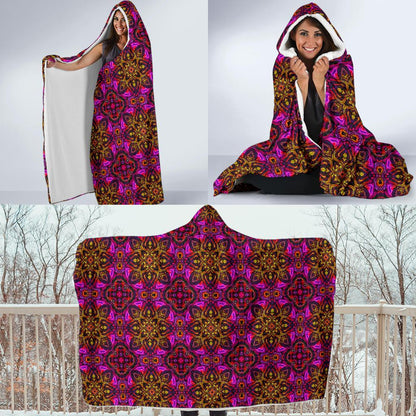 kaleidoscope Abstract Print Design Hooded Blanket-JTAMIGO.COM