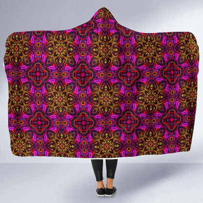 kaleidoscope Abstract Print Design Hooded Blanket-JTAMIGO.COM