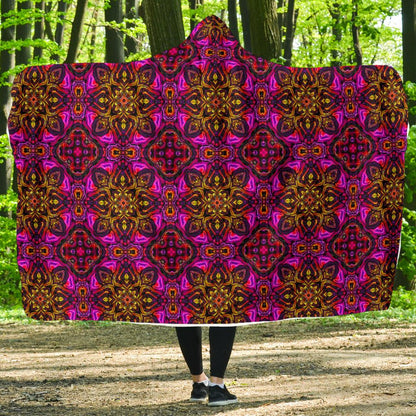 kaleidoscope Abstract Print Design Hooded Blanket-JTAMIGO.COM